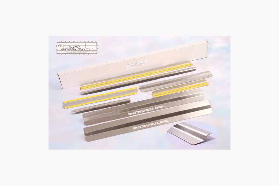 Volkswagen Jetta 2006-2011 Seuils de porte Nataniko (8 pcs, inox) Premium - Bande 3M, 0.8 mm Photo 2