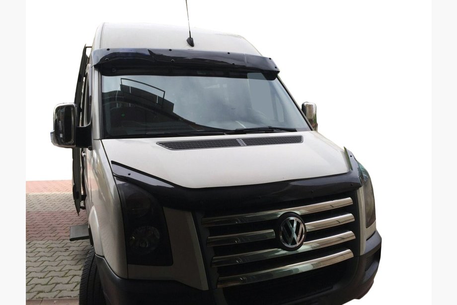 Volkswagen Crafter 2006-2016 Casquette de pare-brise sur cadre V1 (noir brillant, 5mm) Image