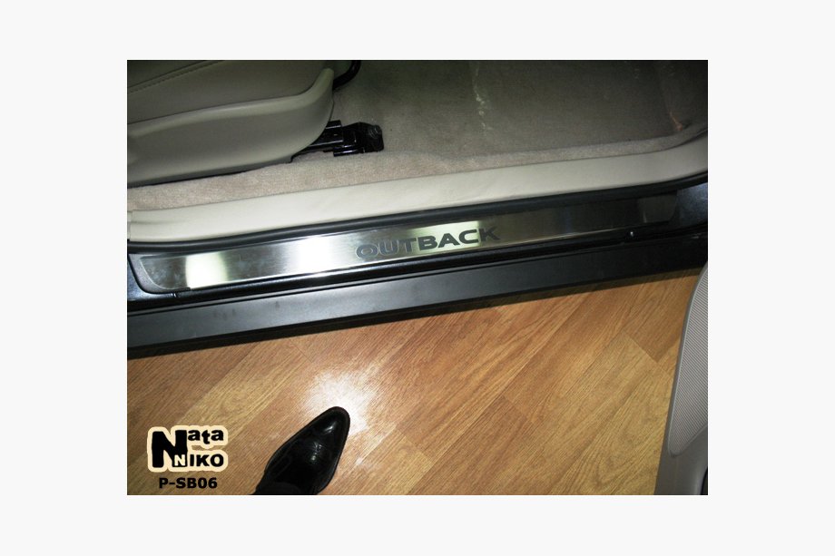 Subaru Outback 2005-2009 Seuils de porte inox Natanika Premium (2 pcs) Image