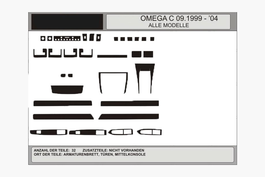Opel Omega B 1994-2003 PROMO ! Inserts de tableau de bord aspect aluminium (1993-1999) Image