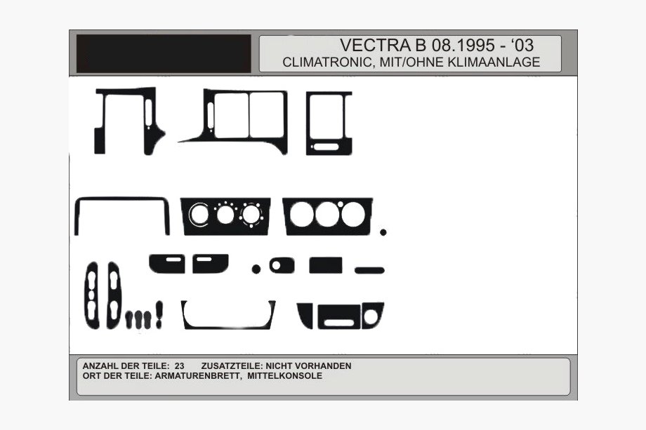 Opel Vectra B 1995-2002 Habillages de tableau de bord effet bois (PROMO) Image