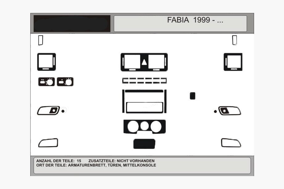 Skoda Fabia 2000-2007 Promo ! Inserts de tableau de bord (Aspect Bois Foncé) Image