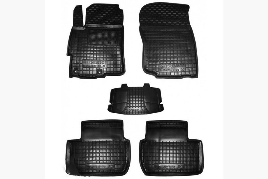 Mitsubishi Lancer X 2008- Tapis en caoutchouc avec rebord (Autogumm) Image