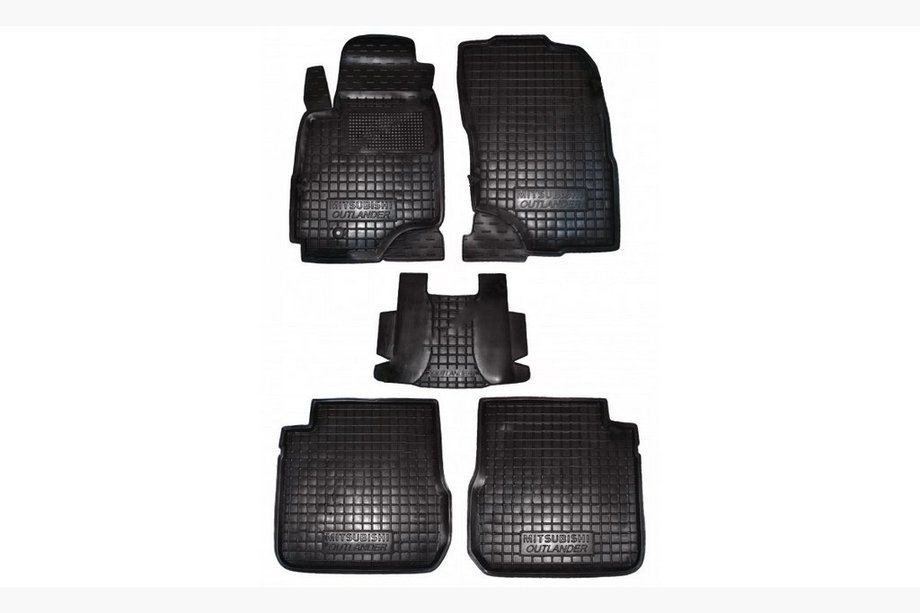 Mitsubishi Outlander 2001-2006 Tapis en caoutchouc avec rebord Boîte Automatique 2003+ (Autogumm) Image