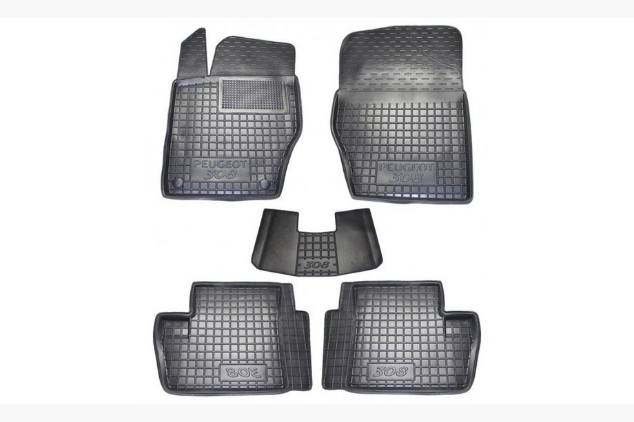 Peugeot 308 2007-2013 Tapis en caoutchouc avec rebord (Autogumm) Image