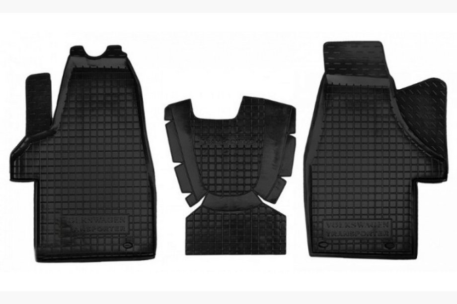 Volkswagen T5 2010-2015 Tapis en caoutchouc avec rebord Transporter avant 1+1 (Autogumm) Image