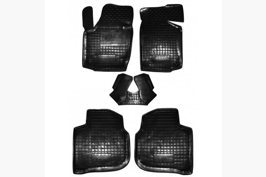 Skoda Rapid 2012-2019 Tapis en caoutchouc avec rebord (Autogumm) Image