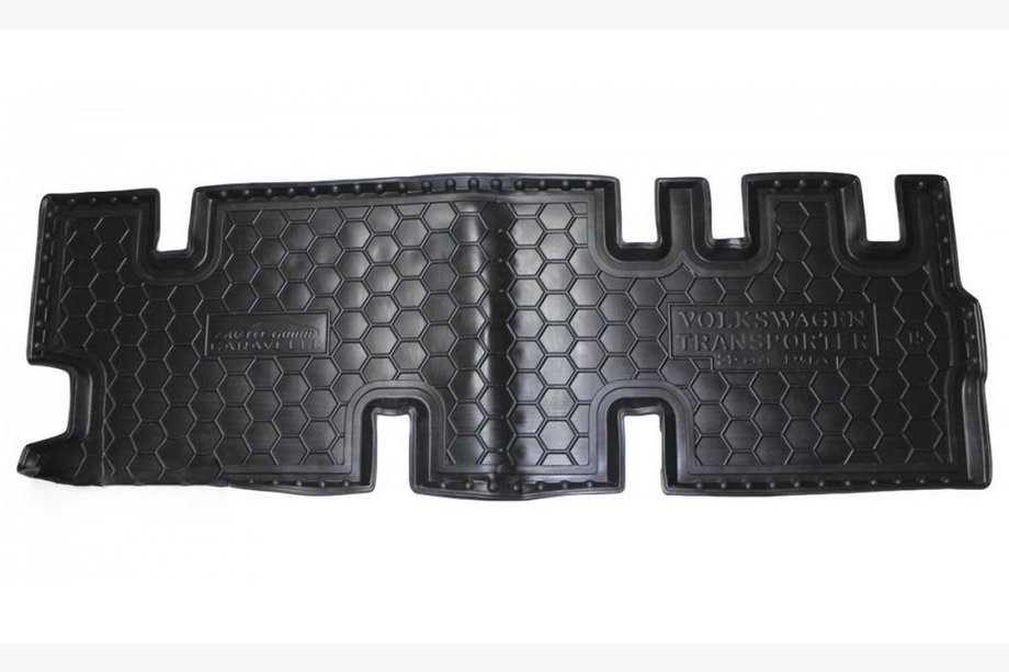 Volkswagen T5 2010-2015 Tapis en caoutchouc avec rebord Caravelle 3e rangée avec chauffage (Autogumm) Photo 1