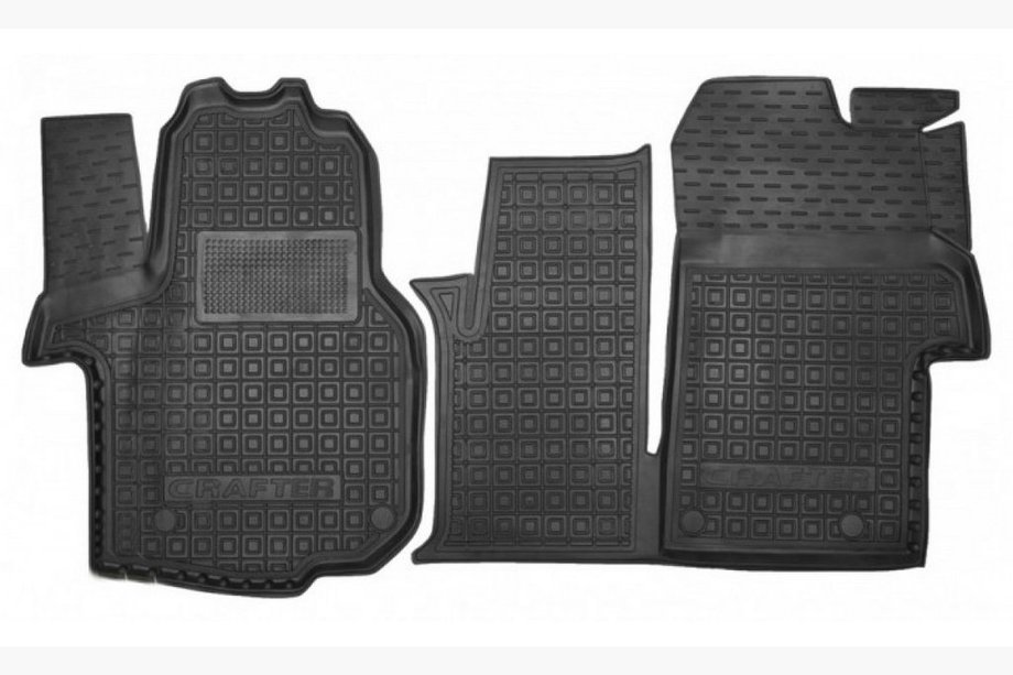 Volkswagen Crafter 2016- Tapis en caoutchouc avec rebord 1+1 (Autogumm) Image