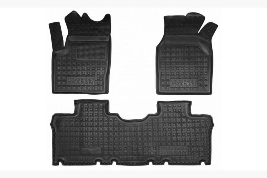Volkswagen Sharan 1995-2010 Tapis de sol en caoutchouc avec rebord 1995-2000 5 places (Autogumm) Image