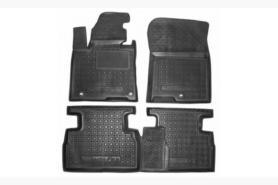 Hyundai Santa Fe 4 2018-2023 Tapis en caoutchouc avec rebord 5 places (Autogumm) Image