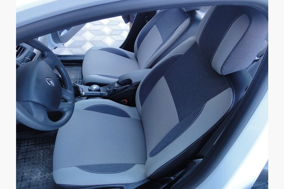 Renault Fluence 2009-2016 Housses de Sièges Auto (2009-2012, Similicuir↗Tissu, Premium) Banquette Arrière Monobloc Image