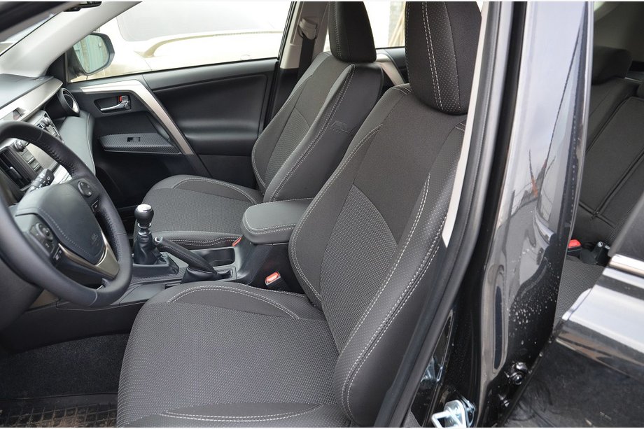 Toyota Rav 4 2013-2018 Housses de Sièges Auto (Similicuir↗Tissu, Premium) Image