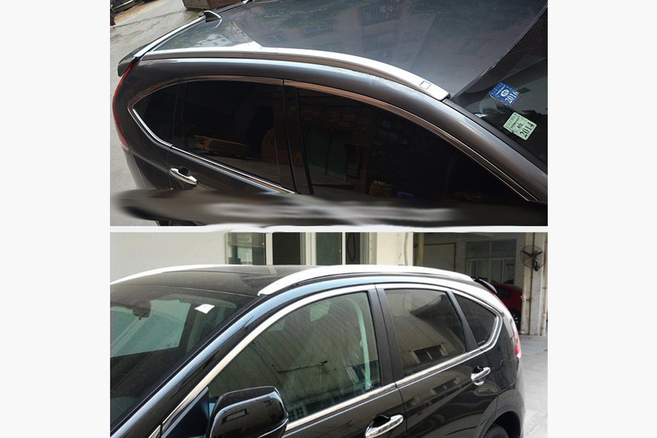 Honda CRV 2012-2016 Barres de toit longitudinales OEM grises (plastique ABS) Image