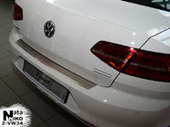 Volkswagen Passat B8 2015-2023 Protection de pare-chocs arrière avec rebord Nataniko (inox) photo 1