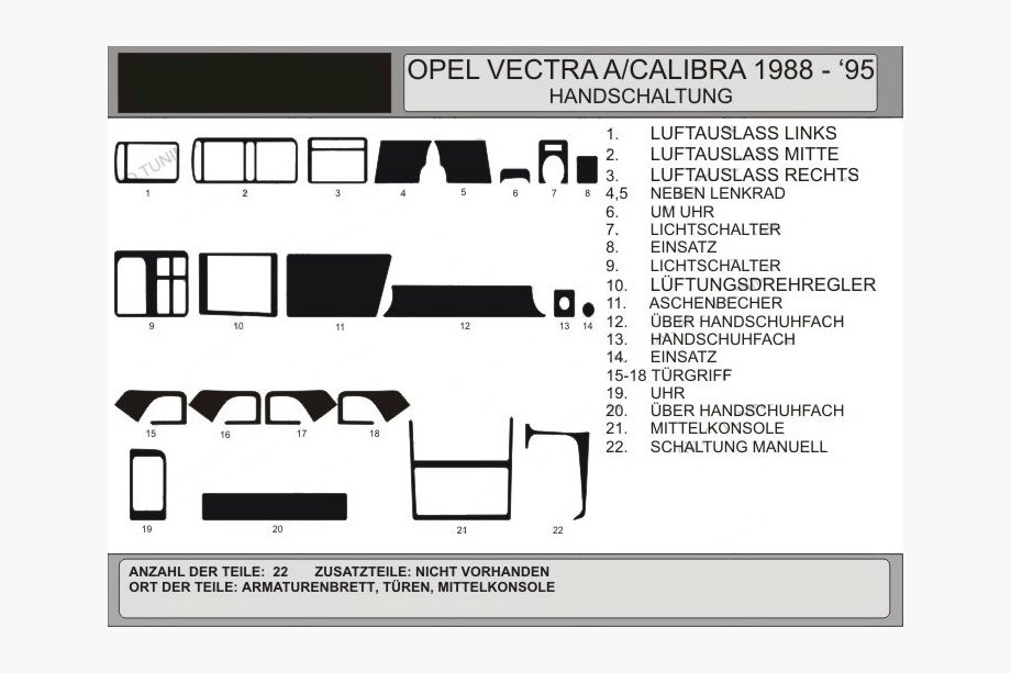 Opel Vectra A 1987-1995 Couvre tableau de bord (Hartman) Image