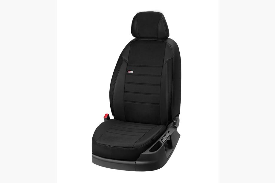 Renault Trafic 2015- Housses de Sièges Auto Similicuir+Tissu+Alcantara Eco Laser Antara 2020 (Sièges Avant) Photo 2