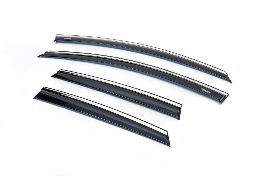 Opel Astra J 2009-2015 Déflecteurs de vitres avec bande chromée HB/SD (4 pcs, Niken) Image