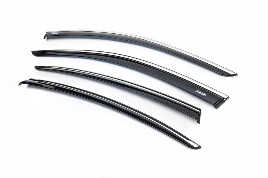 Volkswagen Passat B8 2015-2023 Déflecteurs de Vitres avec Moulure Chromée SD (4 pcs, Niken) Photo 1