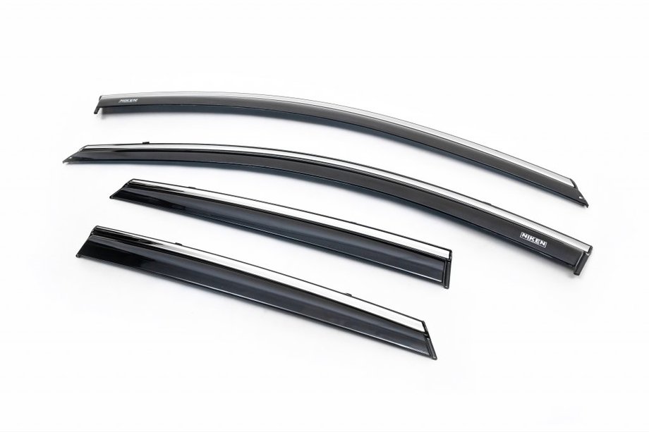 Toyota Auris 2012-2018 Déflecteurs de Vitres avec Moulure Chromée Niken (2012-2015, HB/SW, 4 pcs) Image