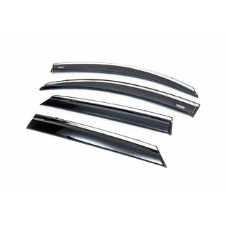 Déflecteurs de vitres avec moulure chromée (4 pcs, Niken) photo 2