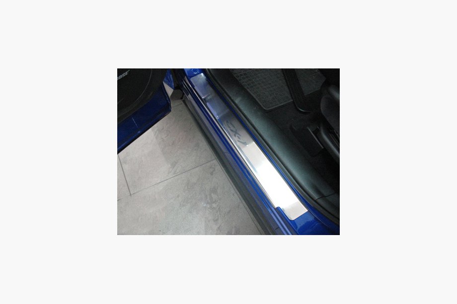 Mazda CX-7 2006-2012 Seuils de porte inox Nataniko (4 pcs, acier inoxydable) Premium - Bande 3M, 0.8 mm Photo 2