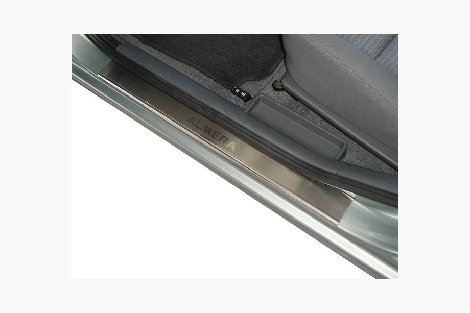 Nissan Almera B10 Classic 2006-2012 Seuils de Porte Nataniko (4 pcs, Inox) Premium - Bande 3M, 0.8 mm Image