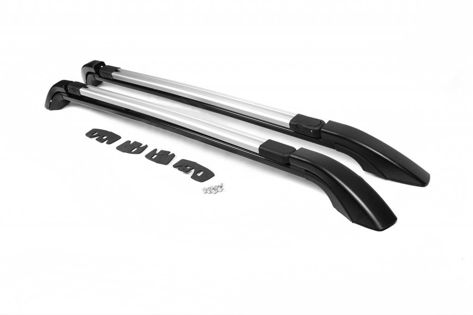 Mercedes Citan 2013-2021 Barres de toit longitudinales d'origine (avec barres transversales) (base standard) Gris+Noir Photo 2