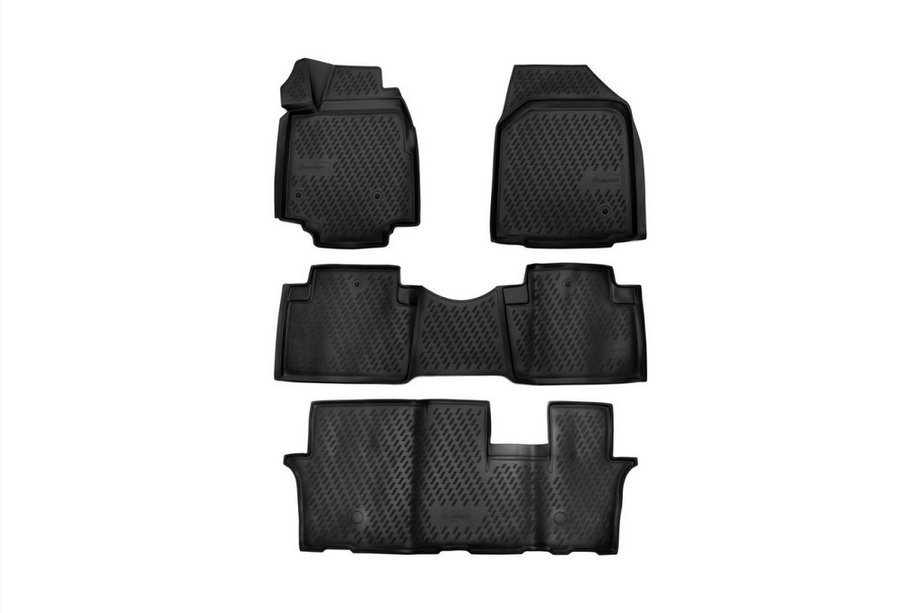 Honda Pilot 2008-2015 Tapis de sol en caoutchouc 3D pour habitacle (4 pcs, Novline) Image