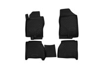 Nissan Navara 2006-2015 (2010-2015) Tapis de sol caoutchouc habitacle (4 pcs, Novline) avec logement siège arrière photo 1