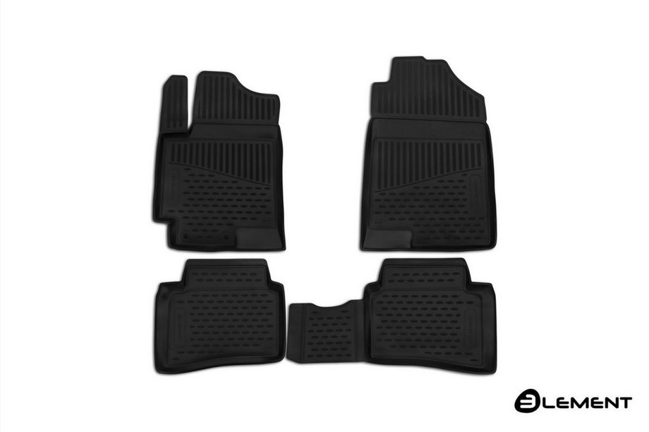 Hyundai Accent 2017-2023 Tapis en caoutchouc (Comfort) pour habitacle (4 pcs, Novline) Image