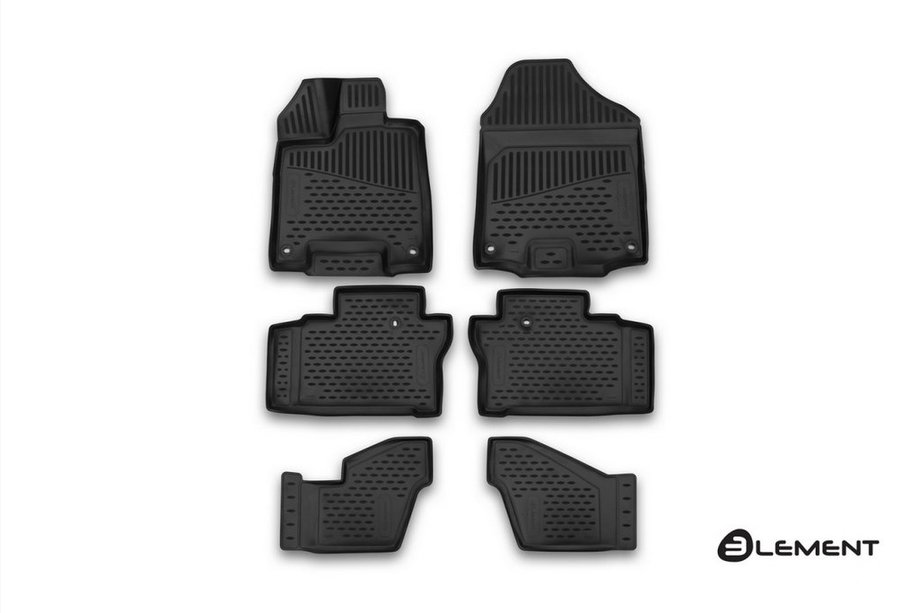 Honda Pilot 2015-2022 Tapis de sol en caoutchouc 3D pour habitacle (6 pcs, Novline) Image