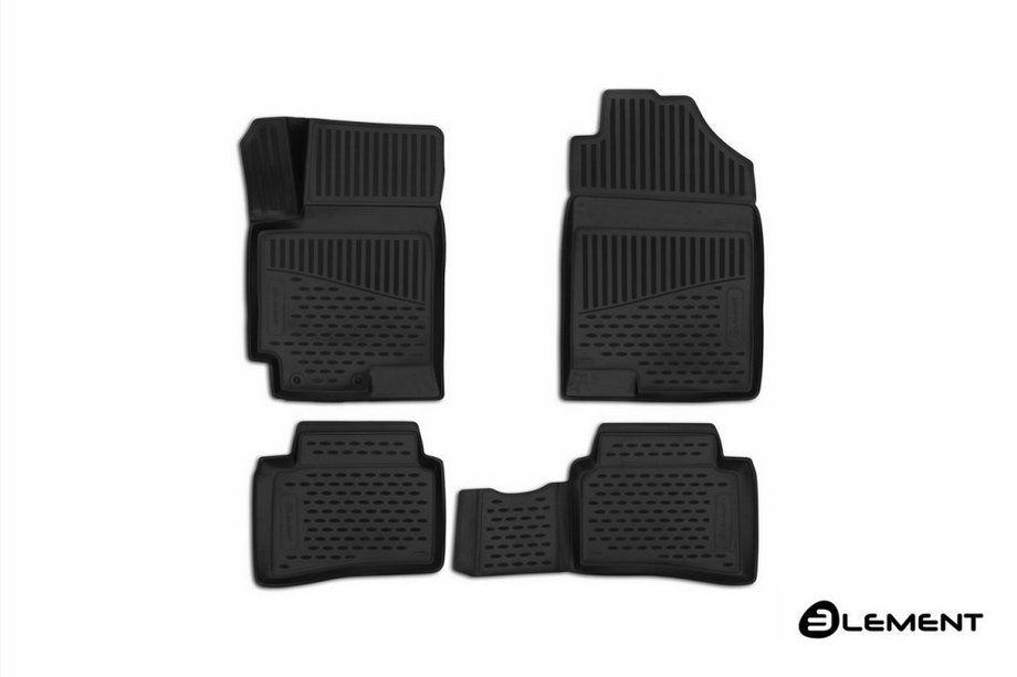 Hyundai Accent 2017-2023 Tapis en caoutchouc (Comfort) 3D pour habitacle (4 pcs, Novline) Image