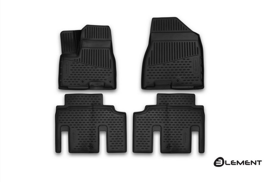 Kia Carnival 2002-2013 (2015↗︎) Tapis de sol caoutchouc 3D interieur (4 pcs, Novline) VAN (pour le marche kazakh) Photo 1
