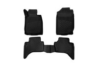 Mitsubishi L200 2015-2024 Tapis de sol caoutchouc 3D pour habitacle (3 pcs, Novline) Double Cab (C. D.) photo 1