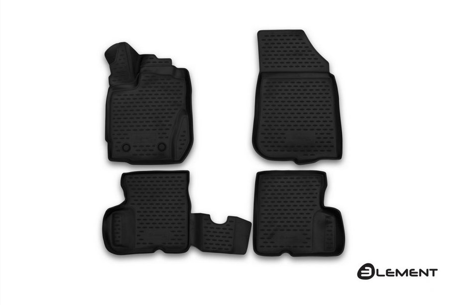 Nissan Terrano 2014- (2016↗) Tapis de sol en caoutchouc 3D pour habitacle (4 pcs, Novline) Photo 1