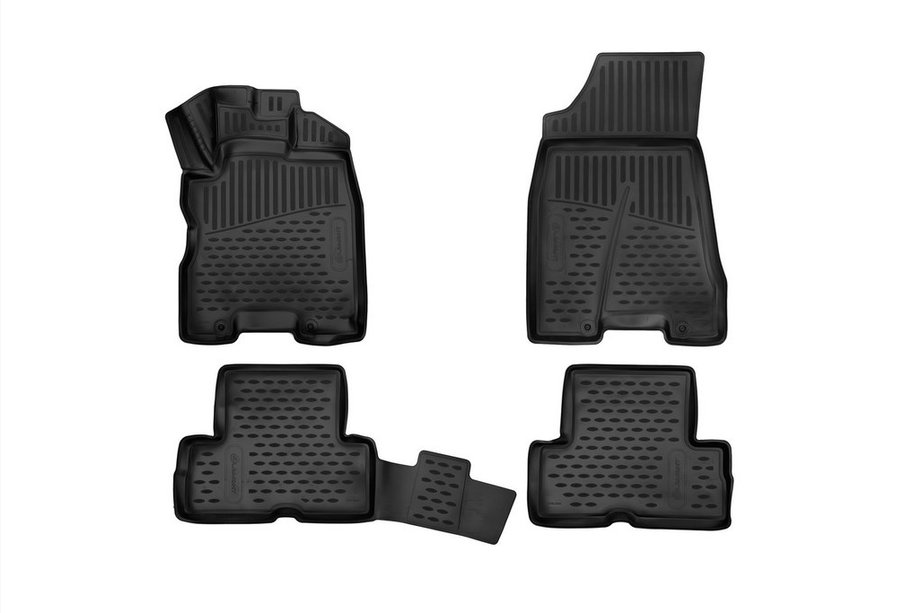 Nissan X-trail T31 2007-2014 Tapis de sol caoutchouc 3D intérieur (4 pcs, Novline) SUV (avant) Photo 1