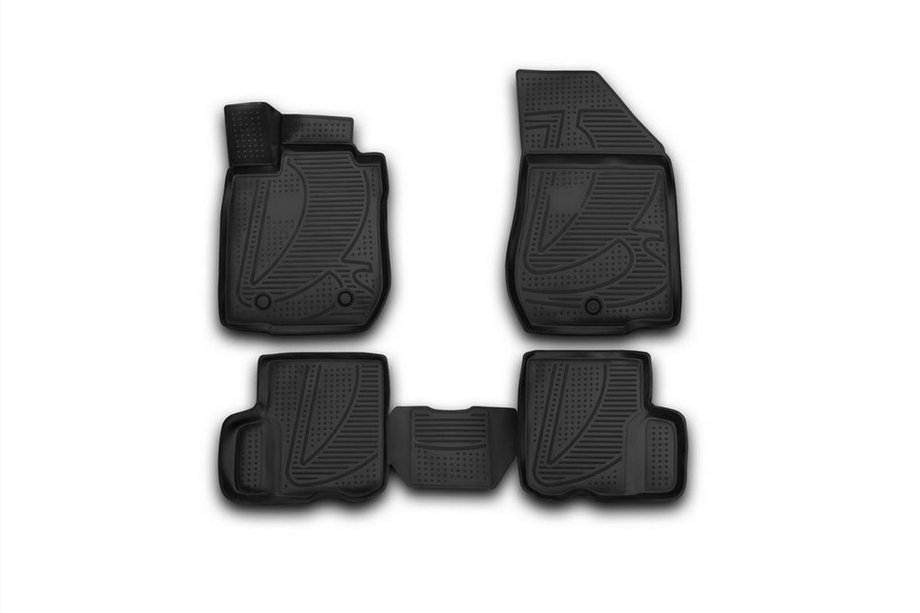 Lada Largus 2012- Tapis de sol en caoutchouc 3D pour habitacle (4 pcs, Novline) Image