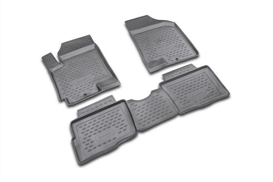 Kia Soul I 2008-2013 Tapis de sol en caoutchouc (4 pcs, Novline) Image