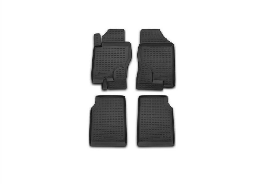 Nissan Navara 2006-2015 (2005↗) Tapis de sol caoutchouc (4 pcs, Novline) Boite manuelle Photo 1