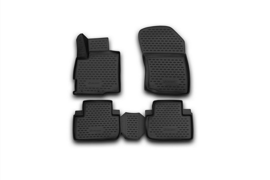 Mitsubishi Outlander 2012-2021 Tapis de sol en caoutchouc 3D pour habitacle (4 pcs, Novline) 2WD Photo 1