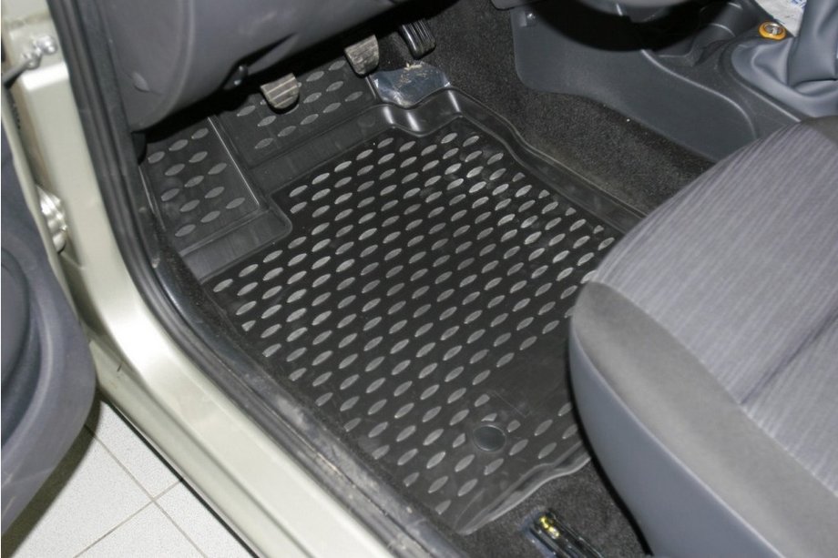 Renault Logan I 2005-2008 Tapis de sol en caoutchouc 3D pour habitacle (4 pcs, Novline) Photo 1