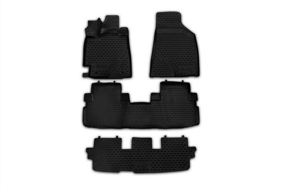 Toyota Highlander 2008-2013 Tapis de sol en caoutchouc 3D pour habitacle (4 pcs, Novline) Image