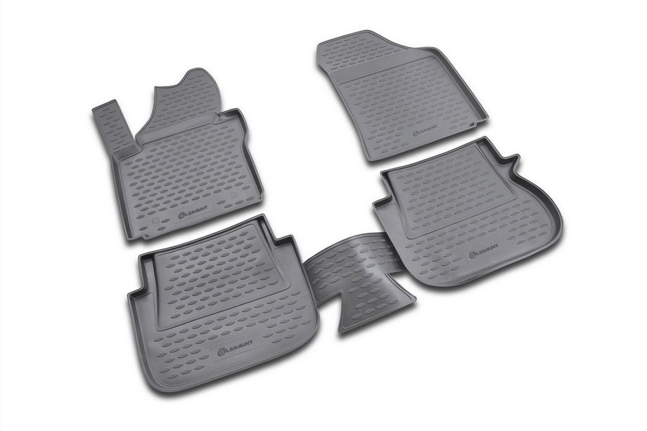 Volkswagen Caddy 2010-2015 Tapis de sol en caoutchouc habitacle (4 pcs, Novline, 1 coulissant) Image