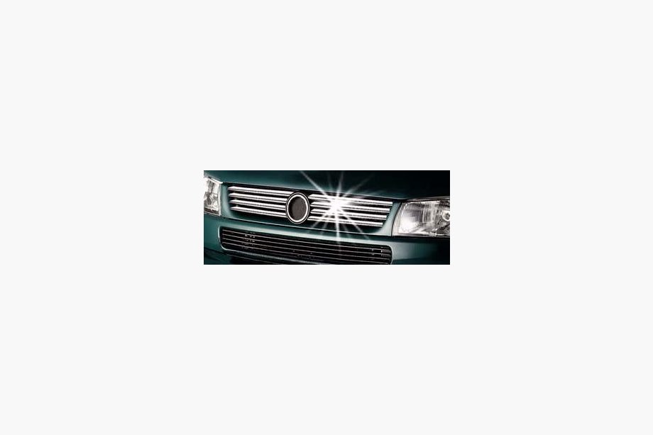 Volkswagen T4 Transporter 1990-2003 Caches de calandre chromés Capot incliné (8 pcs, inox) OmsaLine - Inox Italien Photo 6
