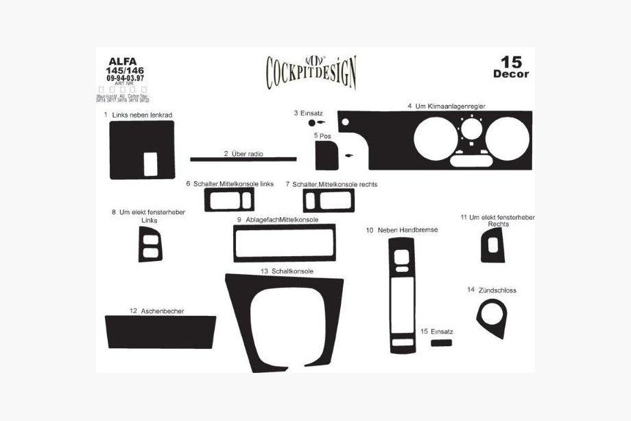 Alfa Romeo 145/146 1994-2001 Couvre-tableau de bord (145 et 146 Alfa) Photo 3