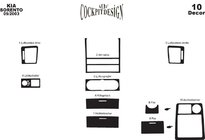 Kia Sorento I BL 2002-2009 Kit habillage tableau de bord Version 2 (2003-2007) Aluminium photo 4