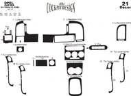 Opel Zafira A 1998-2005 Caches de Tableau de Bord Carbone photo 3
