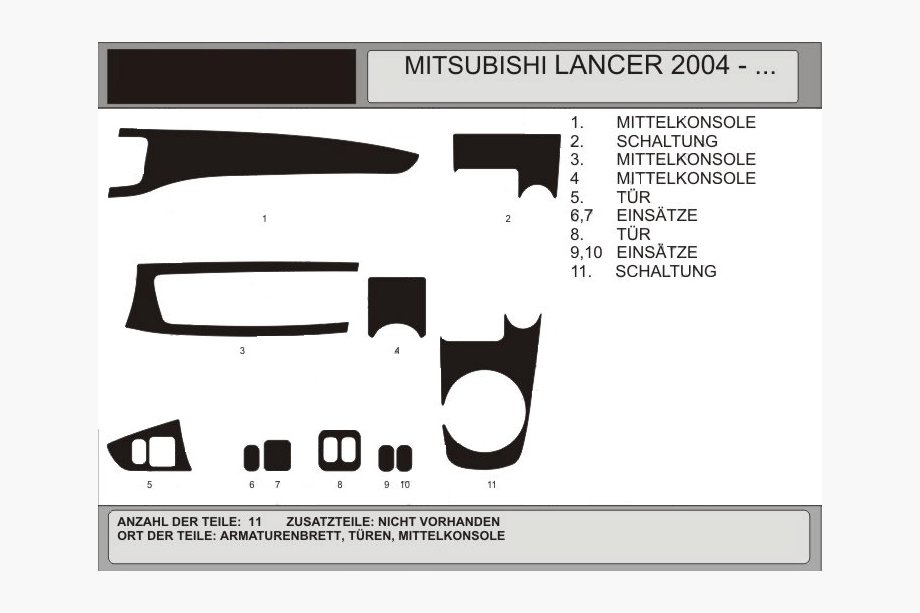 Mitsubishi Lancer 9 2004-2008 Couvre tableau de bord (Hartman) Noyer Image