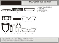 Peugeot 308 2007-2013 Caches de Tableau de Bord Aluminium photo 1